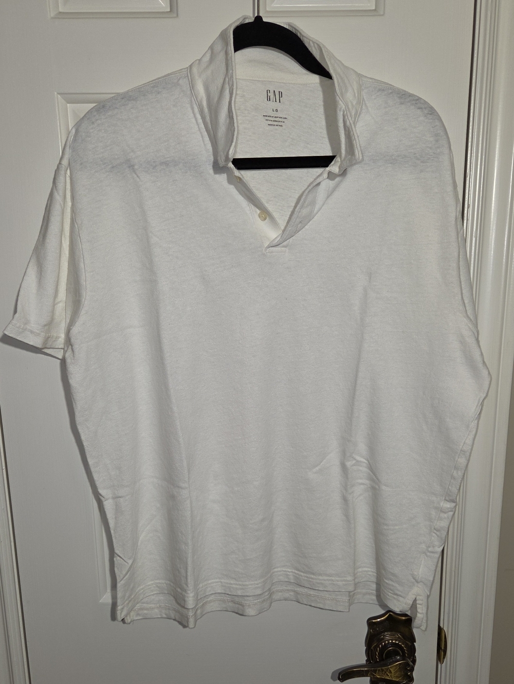 GAP White Men’s Polo - Short Sleeve Casual Collared Shirt
